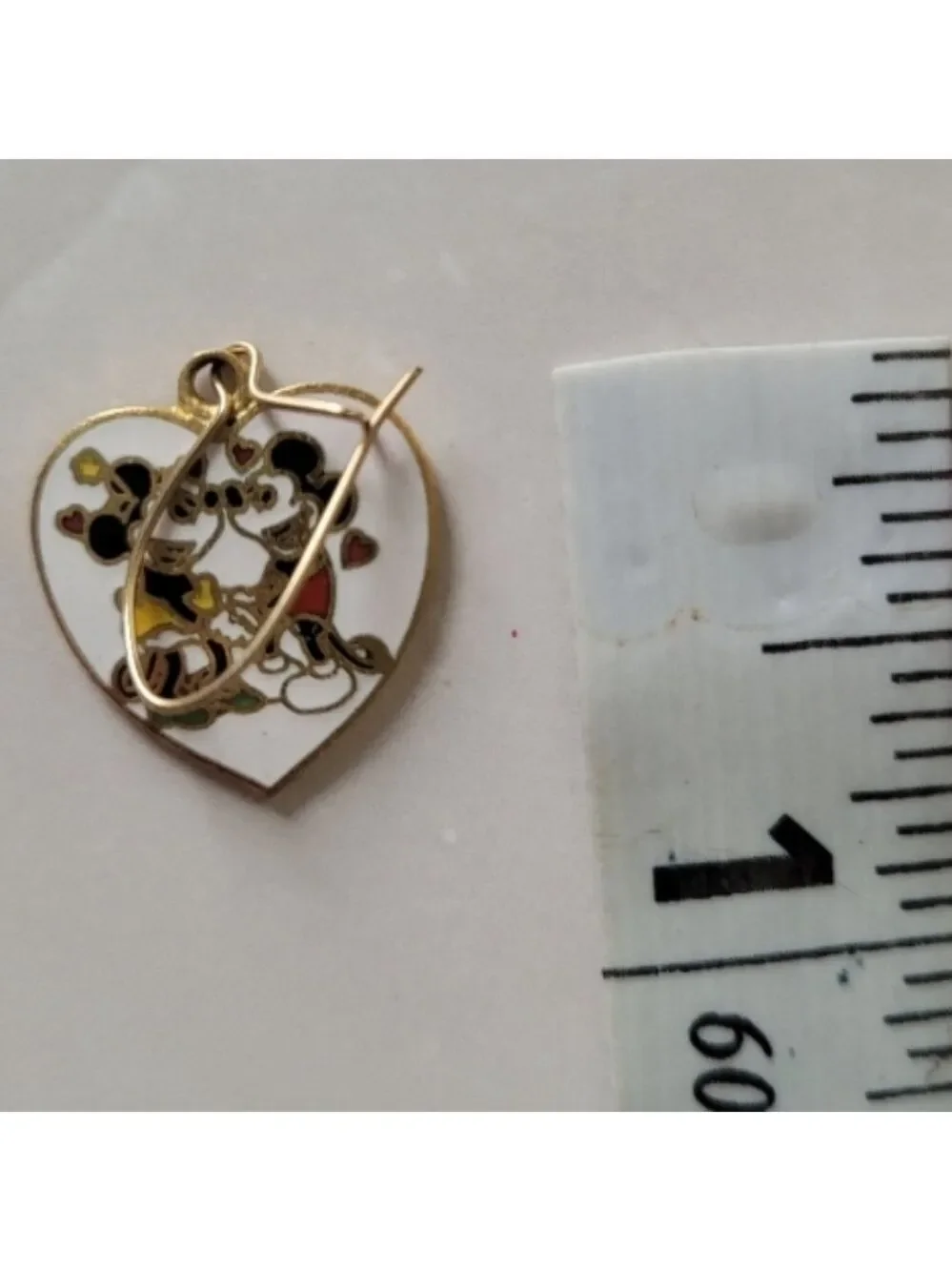 Disney Mickey Minnie Mouse Heart Enamel Earrings